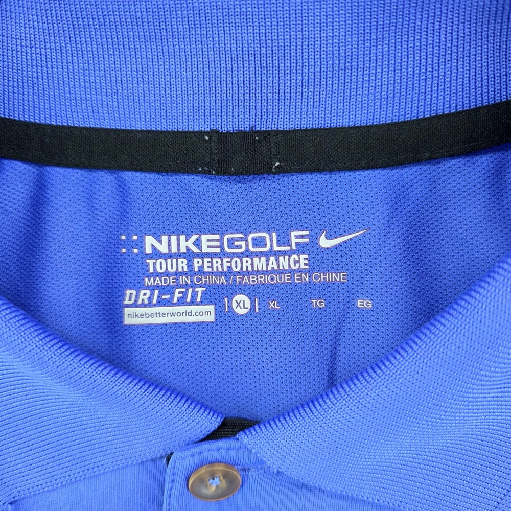 Nike Golf Tour Performance Dri Fit Polo Shirt Men's XL Blue Colorblock Pocket - Picture 4 of 12